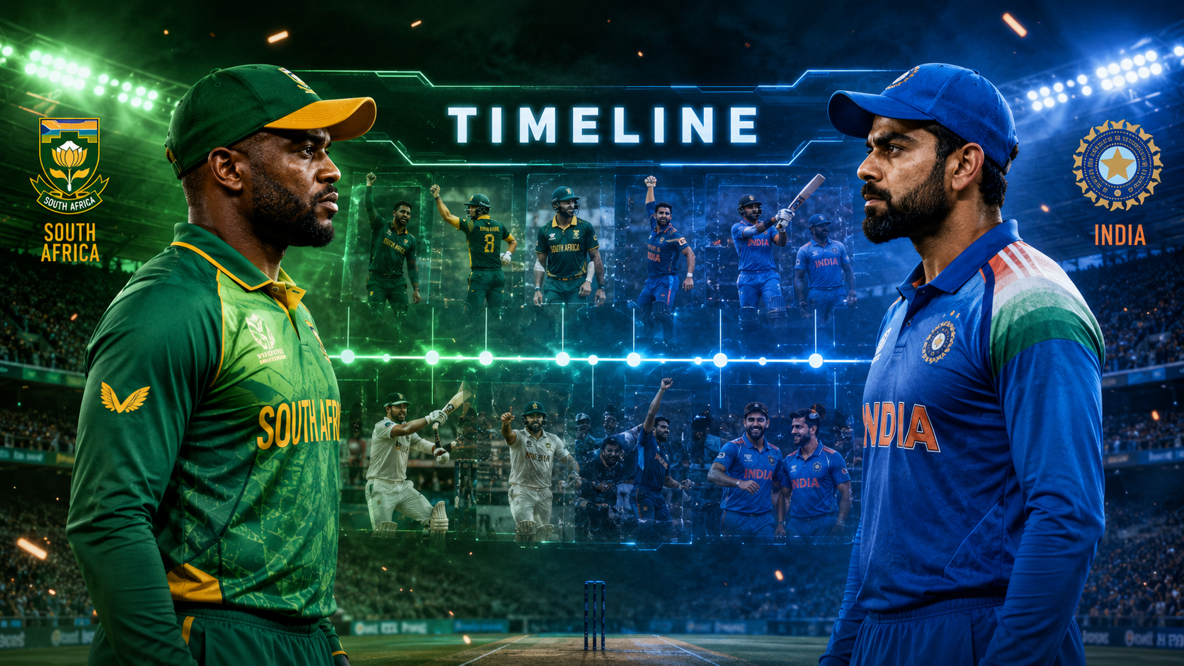 South Africa National Cricket Team Vs India National Cricket Team Timeline