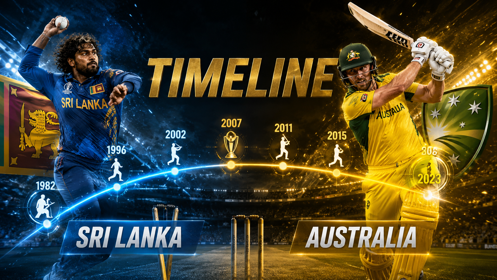 Sri Lanka National Cricket Team Vs Australian Men's Cricket Team Timeline