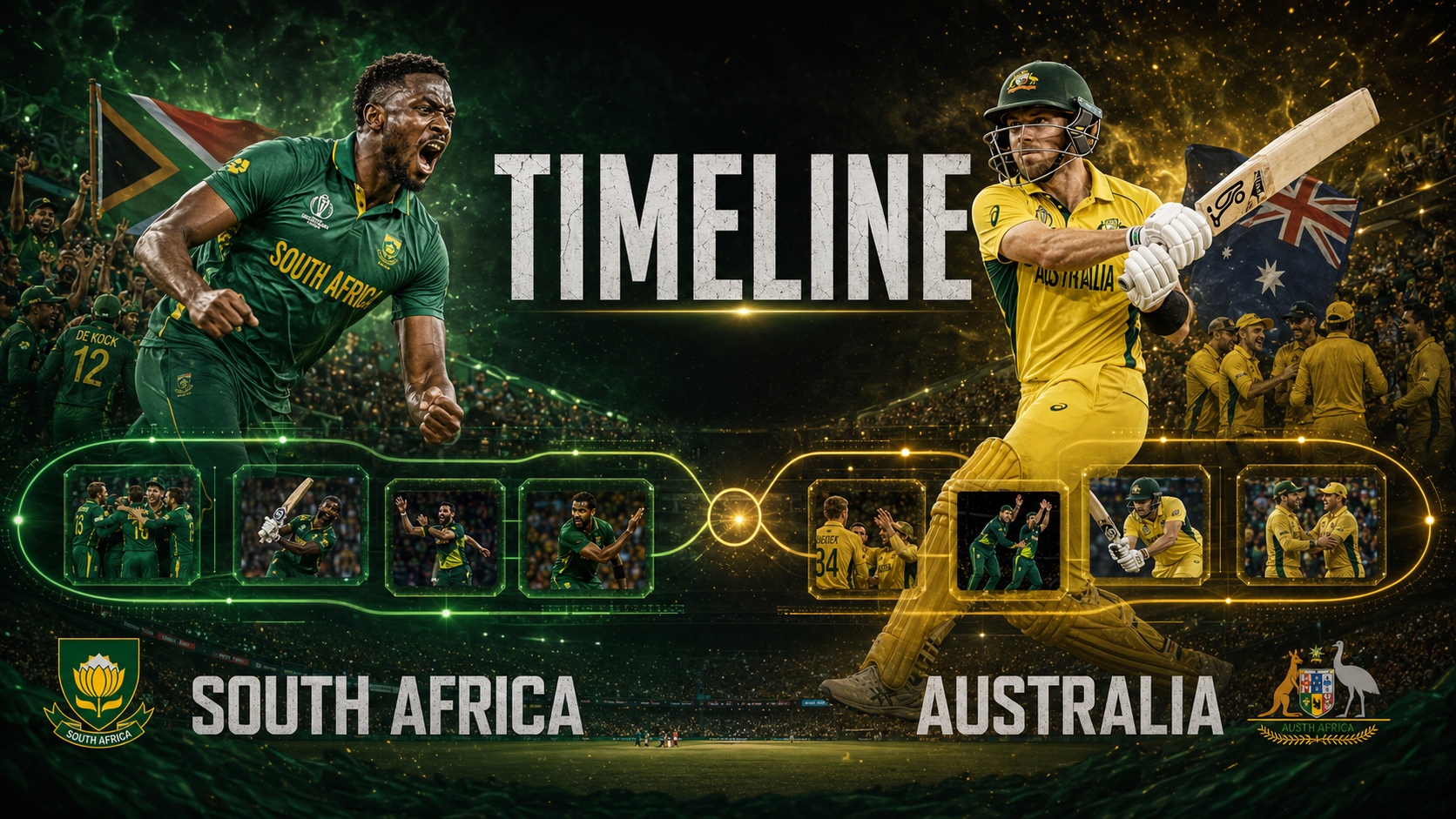 South Africa National Cricket Team Vs Australian Men's Cricket Team Timeline