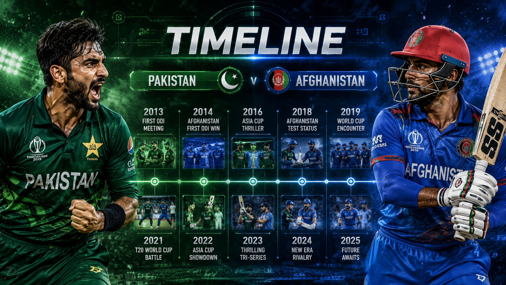 Pakistan National Cricket Team vs Afghanistan National Cricket Team Timeline
