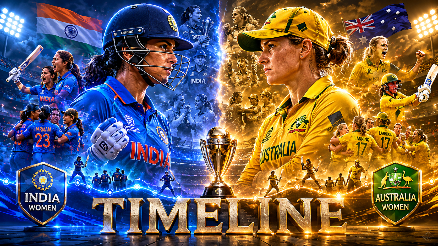 India Women's National Cricket Team vs Australia Women's National Cricket Team Timeline