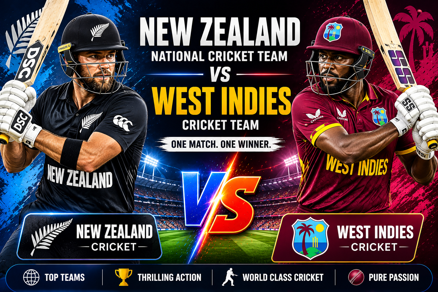 New Zealand National Cricket Team vs West Indies Cricket Team Matches