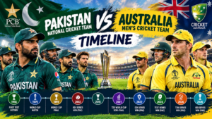 Pakistan National Cricket Team vs Australian Men’s Cricket Team Timeline